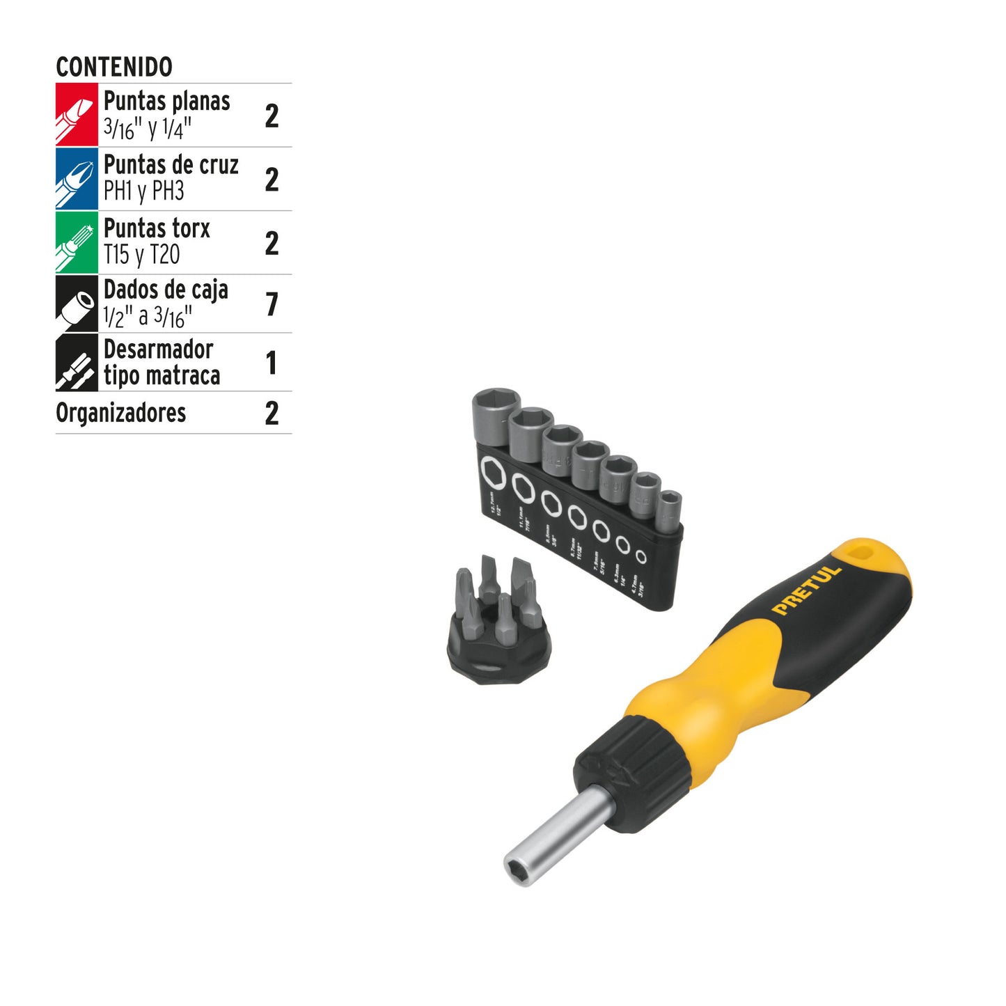 DESTORNILLADOR TIPO RATCHET PRETUL 22974