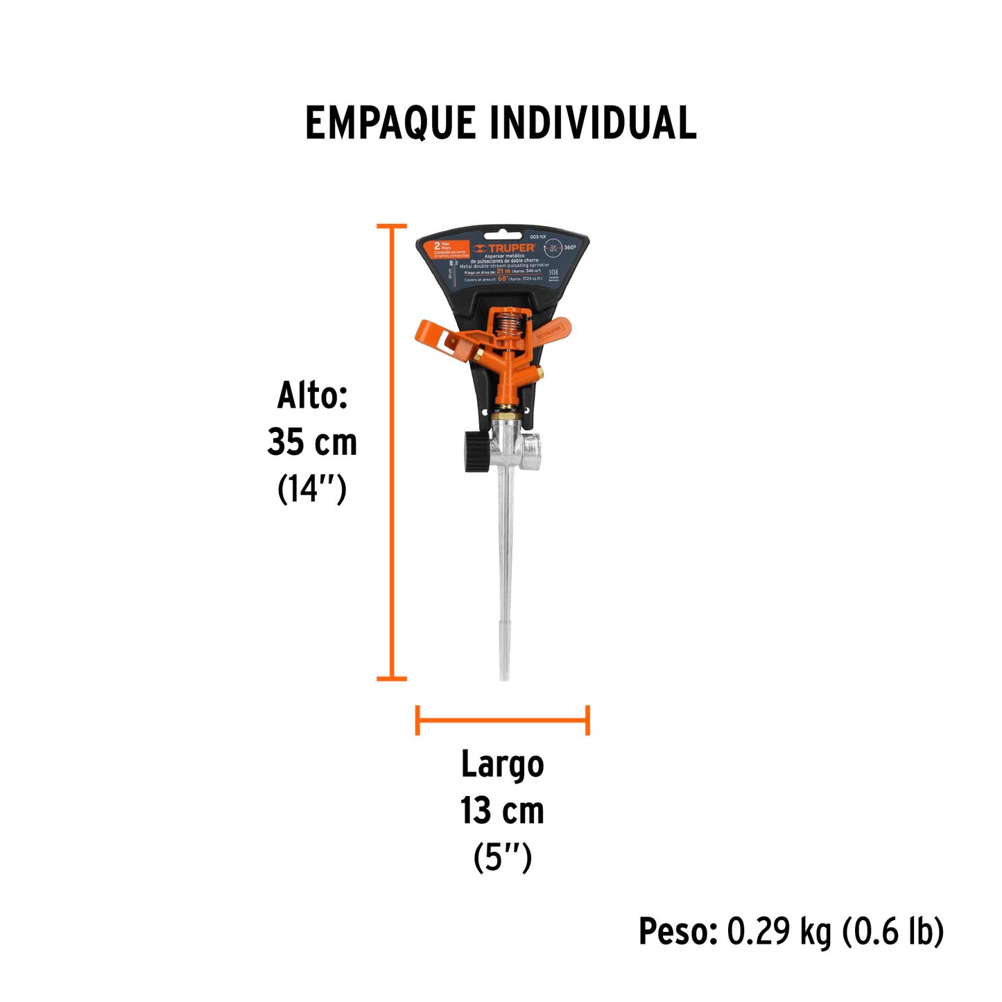 Aspersor metálico doble chorro 10330