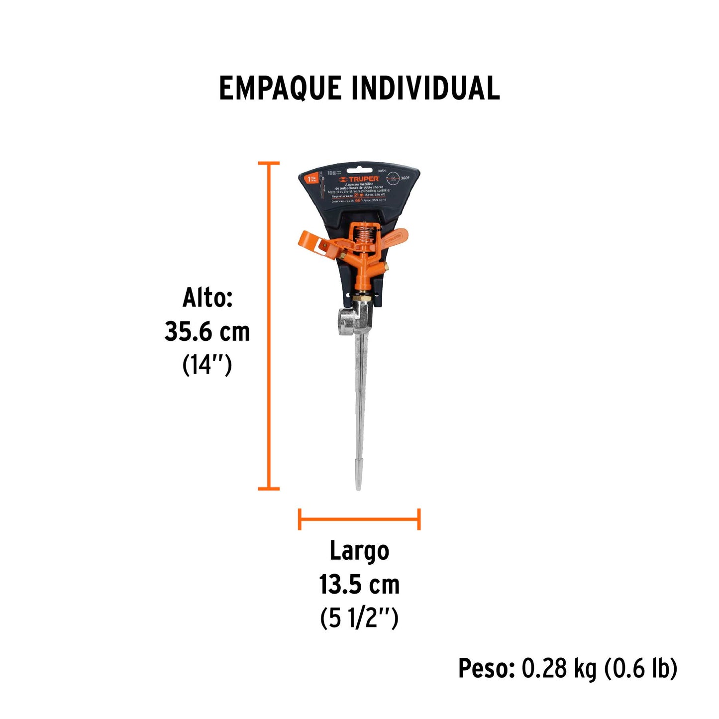 Aspersor metálico doblre chorro 10327