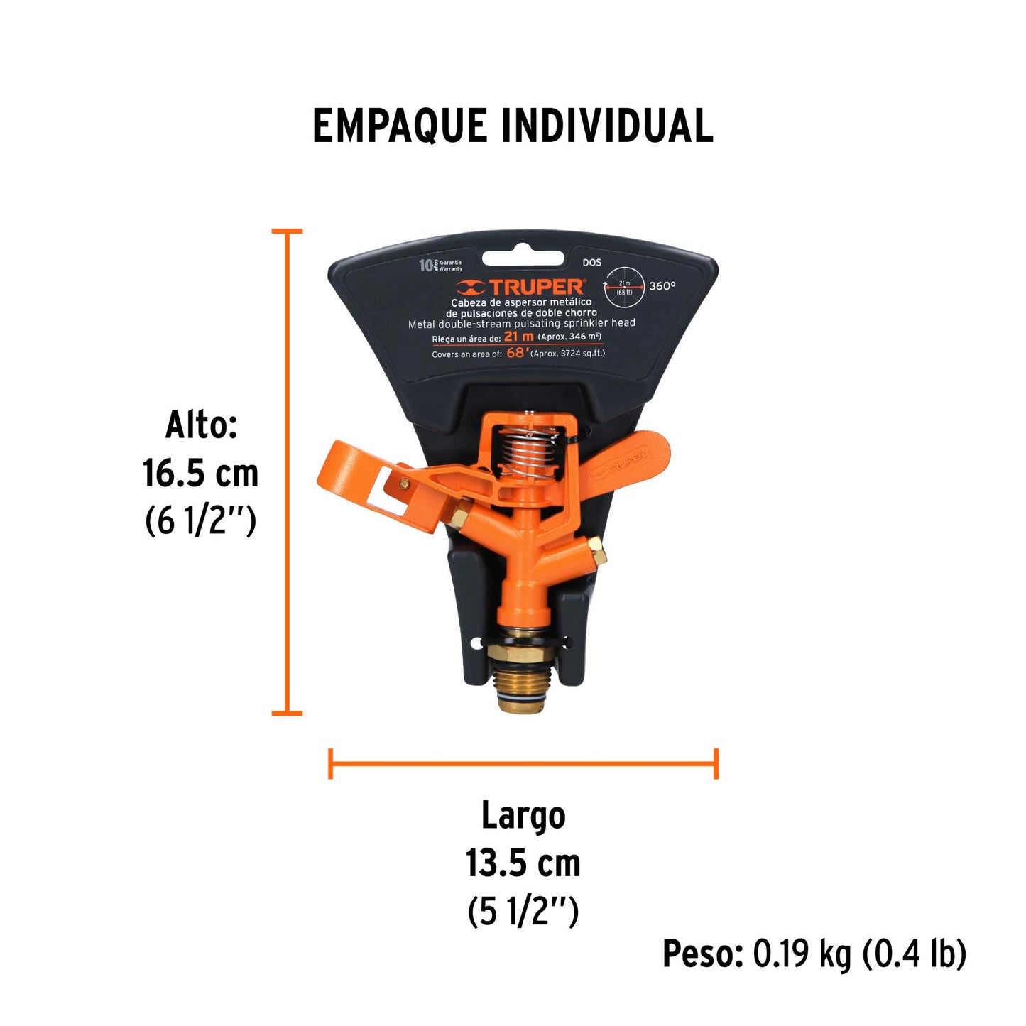 Aspersor metálico  doble chorro 10324