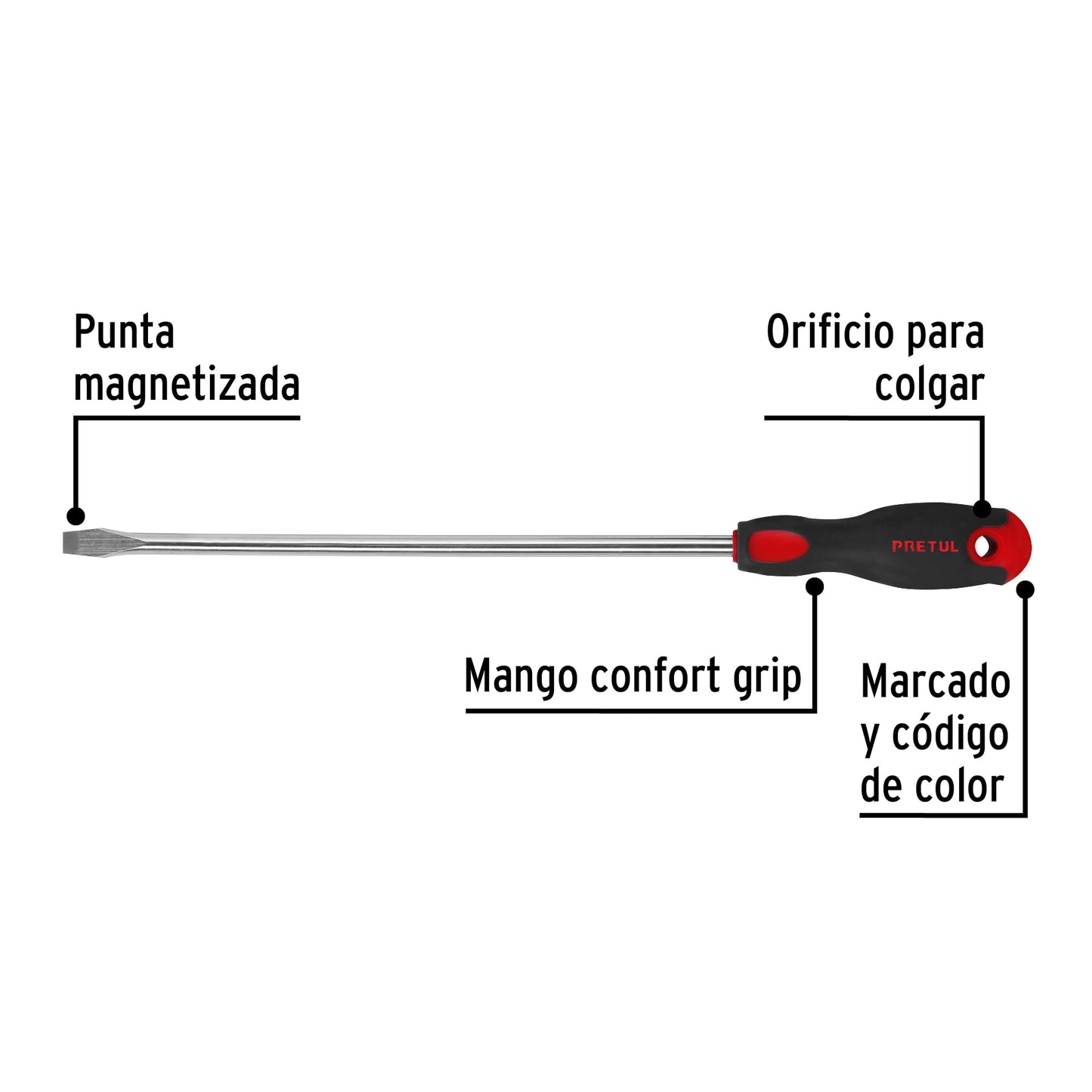 DESTONILLADOR PUNTA PALA 3/8" x12" mango COMFORT GRIP 28081