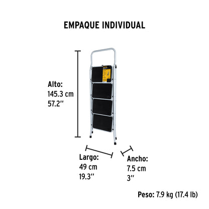 ESCALERILLA  PLEGABLE  4 PELDAÑOS PRETUL 24122