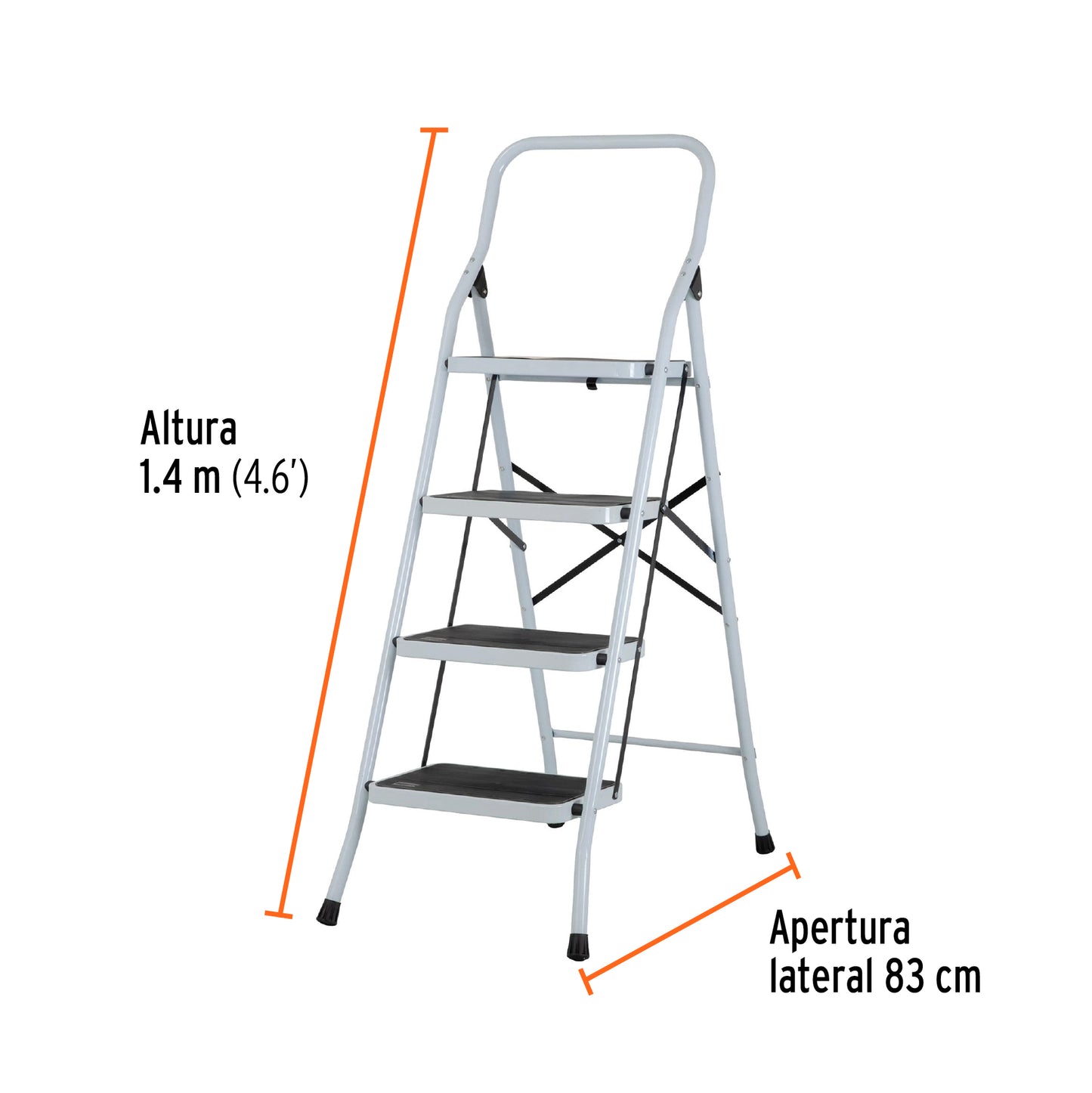 ESCALERILLA  PLEGABLE  4 PELDAÑOS PRETUL 24122