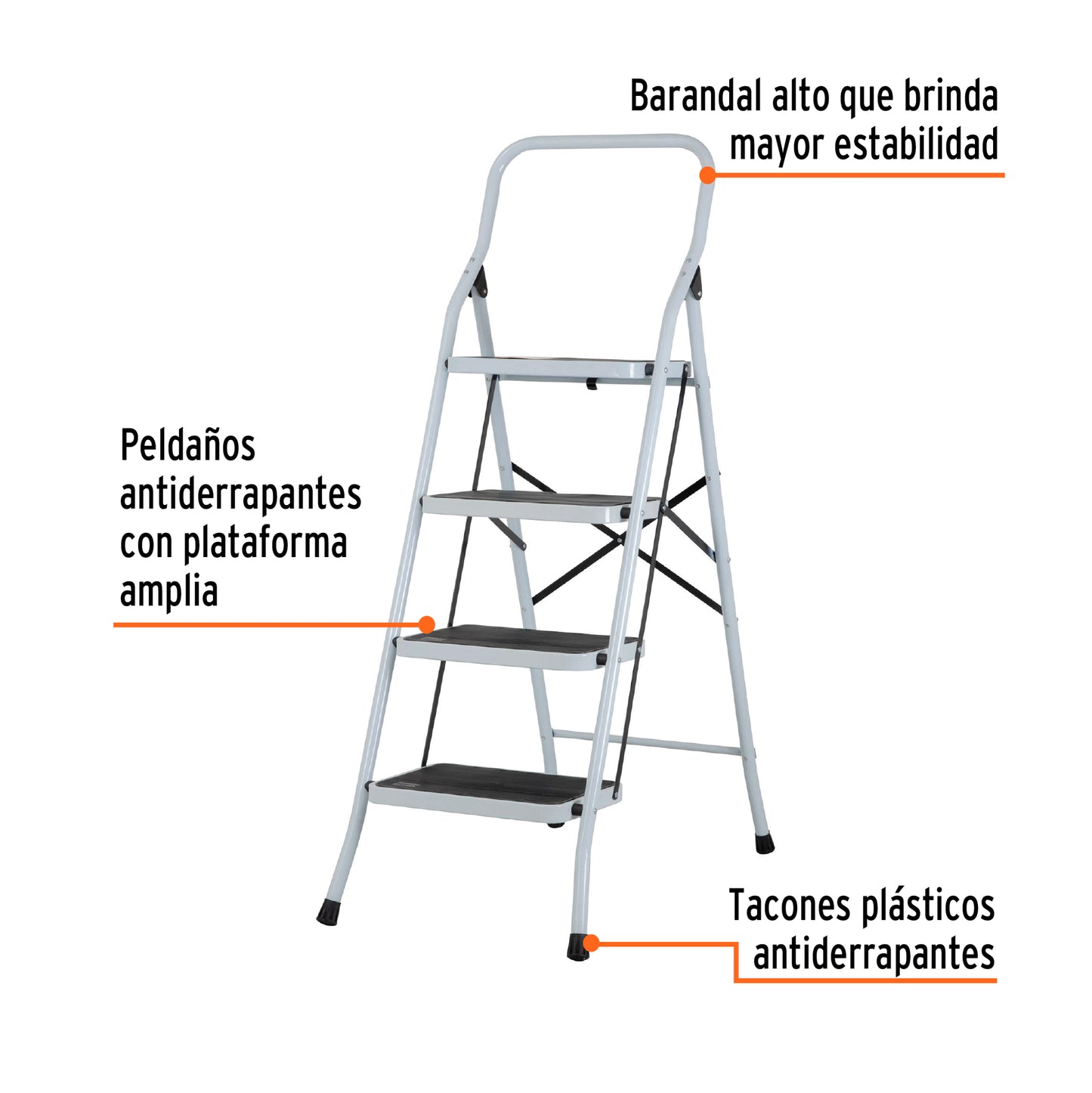 ESCALERILLA  PLEGABLE  4 PELDAÑOS PRETUL 24122