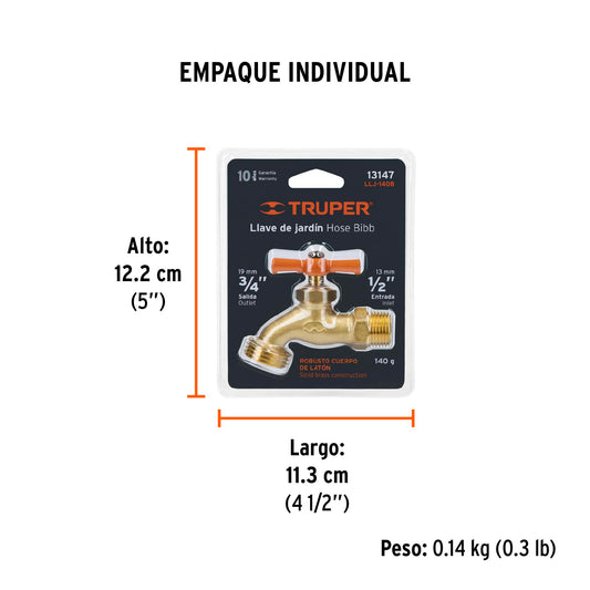 LLAVE TERMINAL PARA JARDIN 1/2 13147