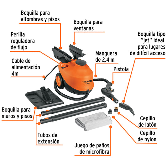 Limpiador a Vapor 1800w Truper  103206