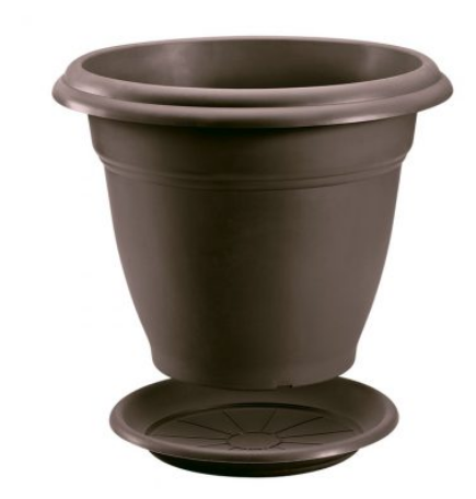 MACETA BERLIN 50 CM + PLATO WENGUE