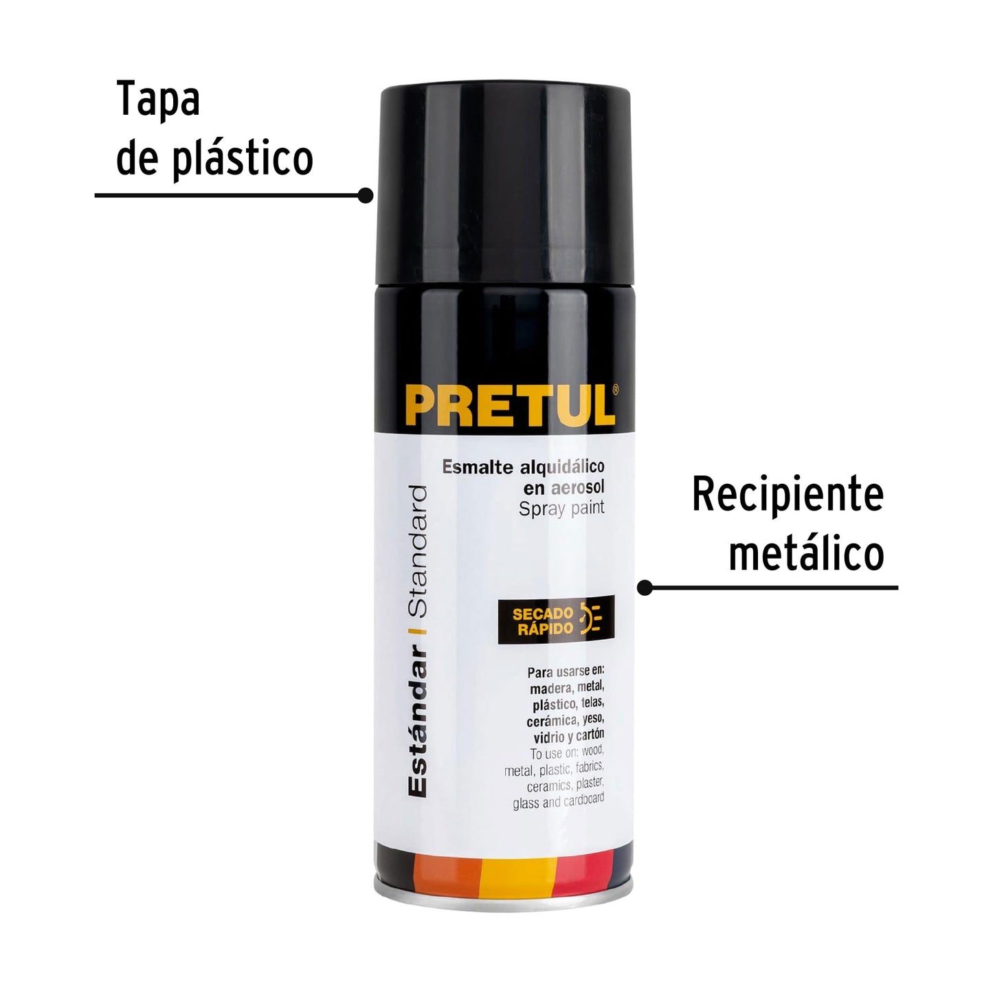 PINTURA EN AEROSOL NEGRO BRILLANTE PRETUL 27170
