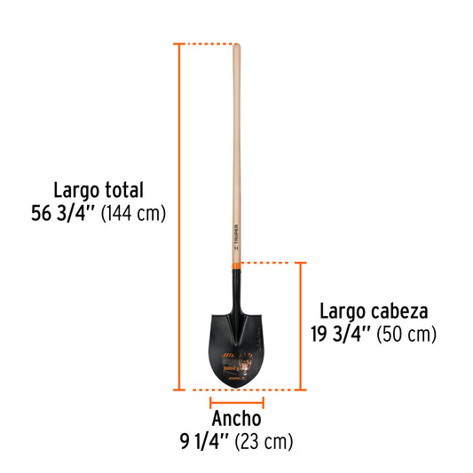 RUNDSCHAUFEL T 2000 LANGER STIEL 10604