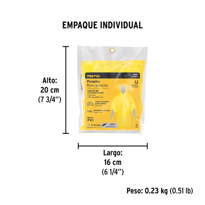 PONCHO PVC PRETUL 21541