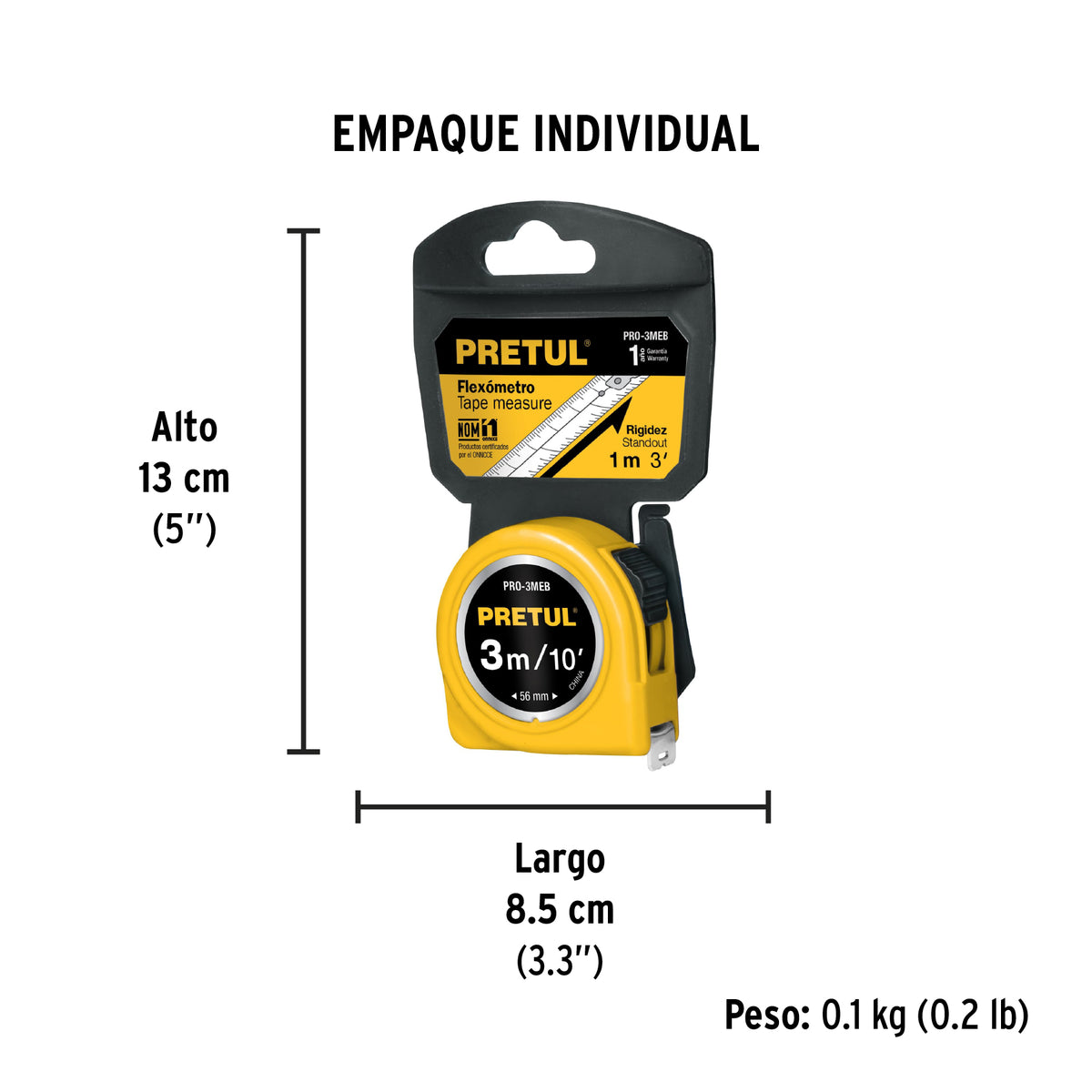 FLEXÓMETRO AMARILLO 3M CINTA 13MM 21605