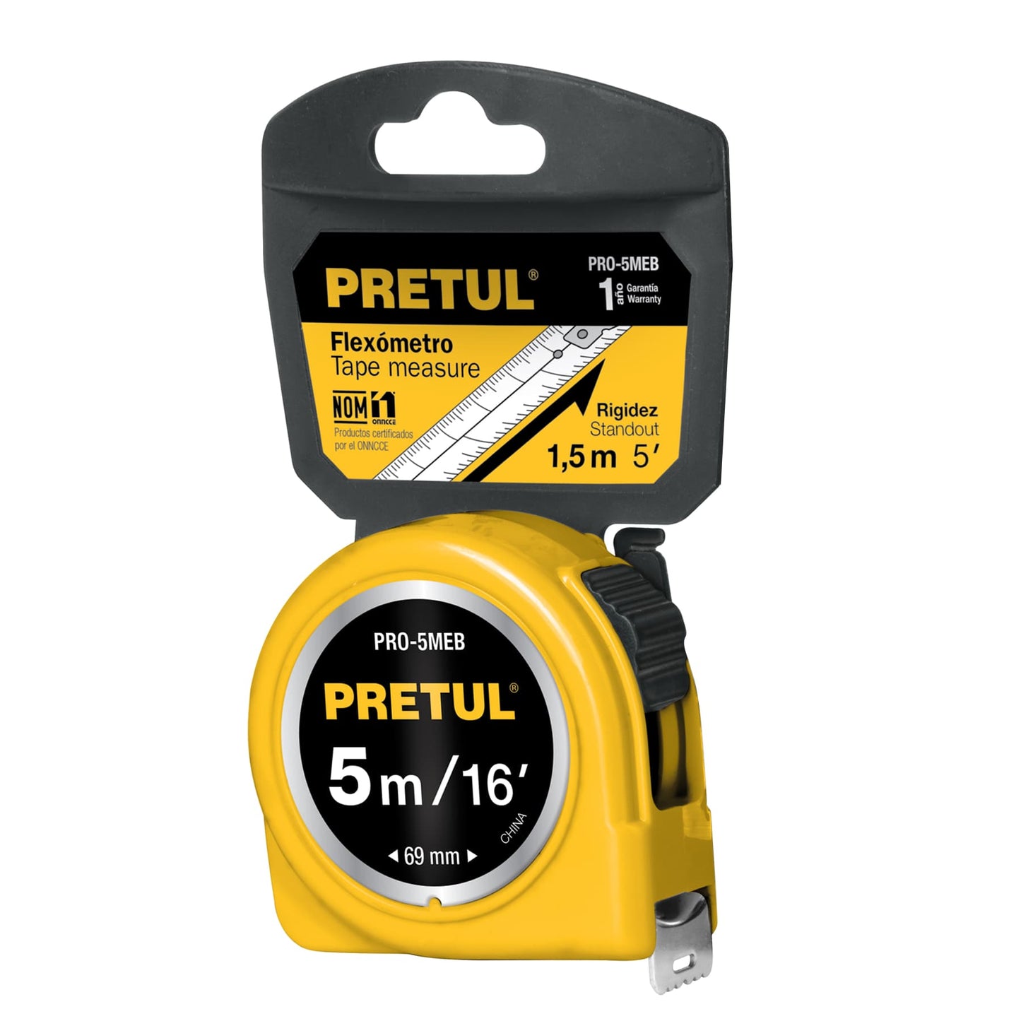 FLEXÓMETRO AMARILLO 5M CINTA 19MM 21606