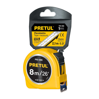 FLEXÓMETRO AMARILLO 8M CINTA 25MM 21603