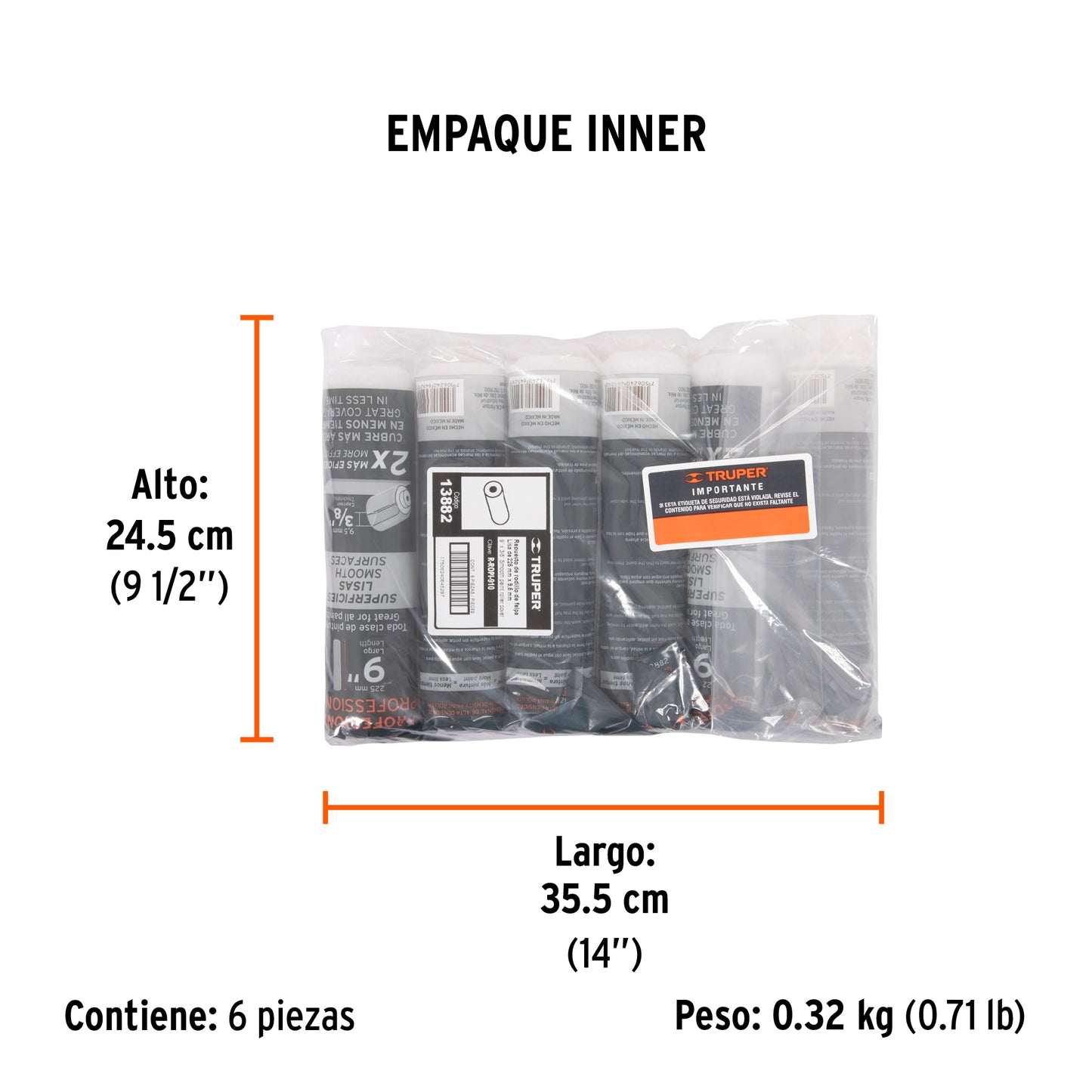 FELPA PARA RODILLO 9" X 3/8" SUP LISAS 13882