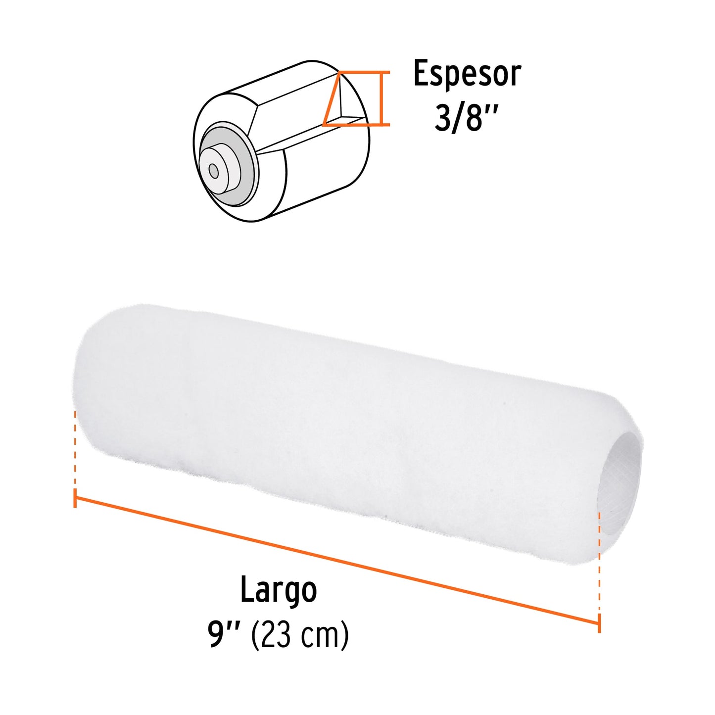 FELPA PARA RODILLO 9" X 3/8" SUP LISAS 13882