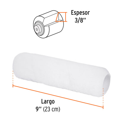 FELPA PARA RODILLO 9" X 3/8" SUP LISAS 13882