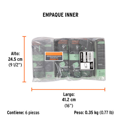 FELPA RODILLO  9" X 5/8" SUP POCO RUGOSAS 13883