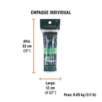 FELPA RODILLO  9" X 5/8" SUP POCO RUGOSAS 13883