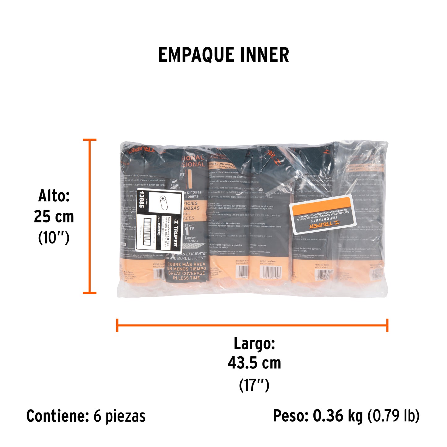 FELPA PARA RODILLO 9"X 1" SUP MUY RUGOSAS 13885