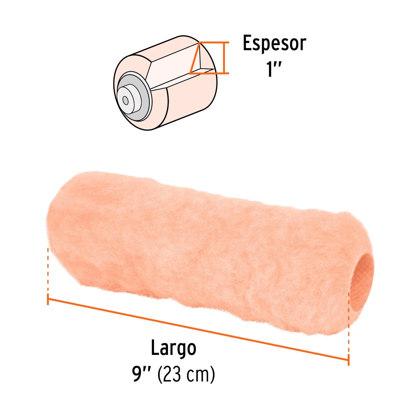FELPA PARA RODILLO 9"X 1" SUP MUY RUGOSAS 13885
