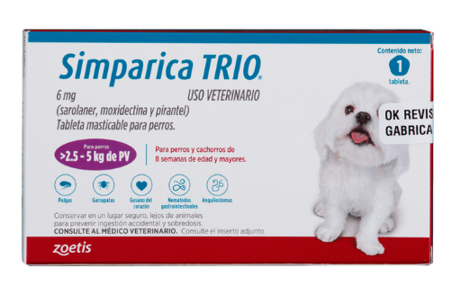 SIMPARICA TRIO 2.6 - 5 KILO (1 TAB)