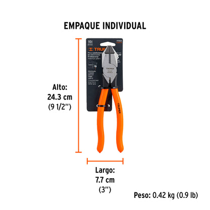 ALICATE PARA ELECTRICISTA CABEZA CUADRADA 8 17304