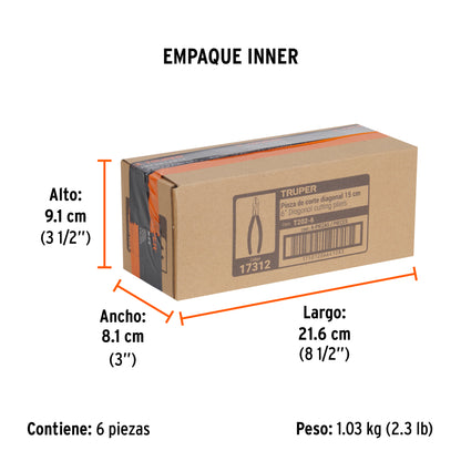 PINZA DE CORTE DIAGONAL TRUPER 6¨ 17312