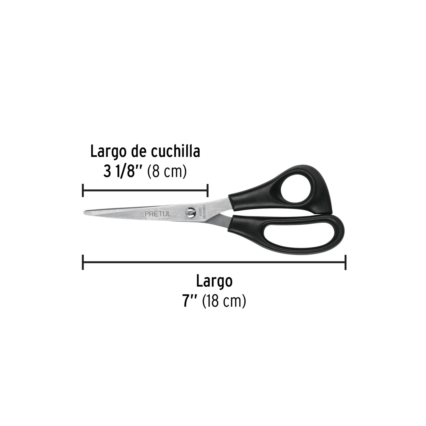 TIJERA 7 PULG  ACERO INOX CASA Y OFICNA PRETUL 23186