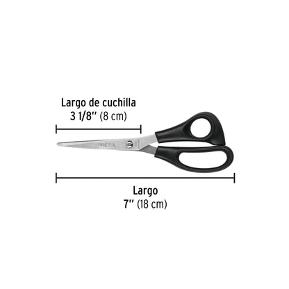 TIJERA 7 PULG  ACERO INOX CASA Y OFICNA PRETUL 23186