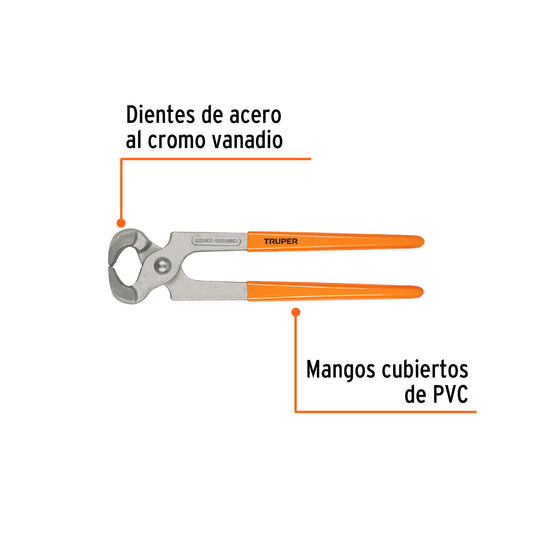 TENAZA SACACLAVOS PARA CARPINTERO 10" TRUPER 17386