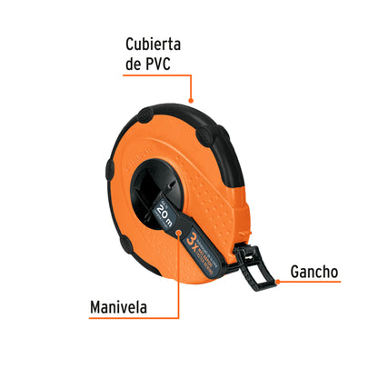 DECAMETRO CINTA METRICA 20 M FIBRA VIDRIO 12638