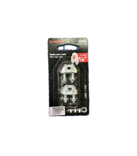 BLISTER NUDOS (PERROS) DE HIERRO P/CABLE DE 1/8´´ 44082