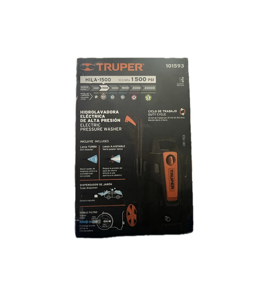 HIDROLAVADORA ELECTRICA 1500 PSI TRUPER 101593