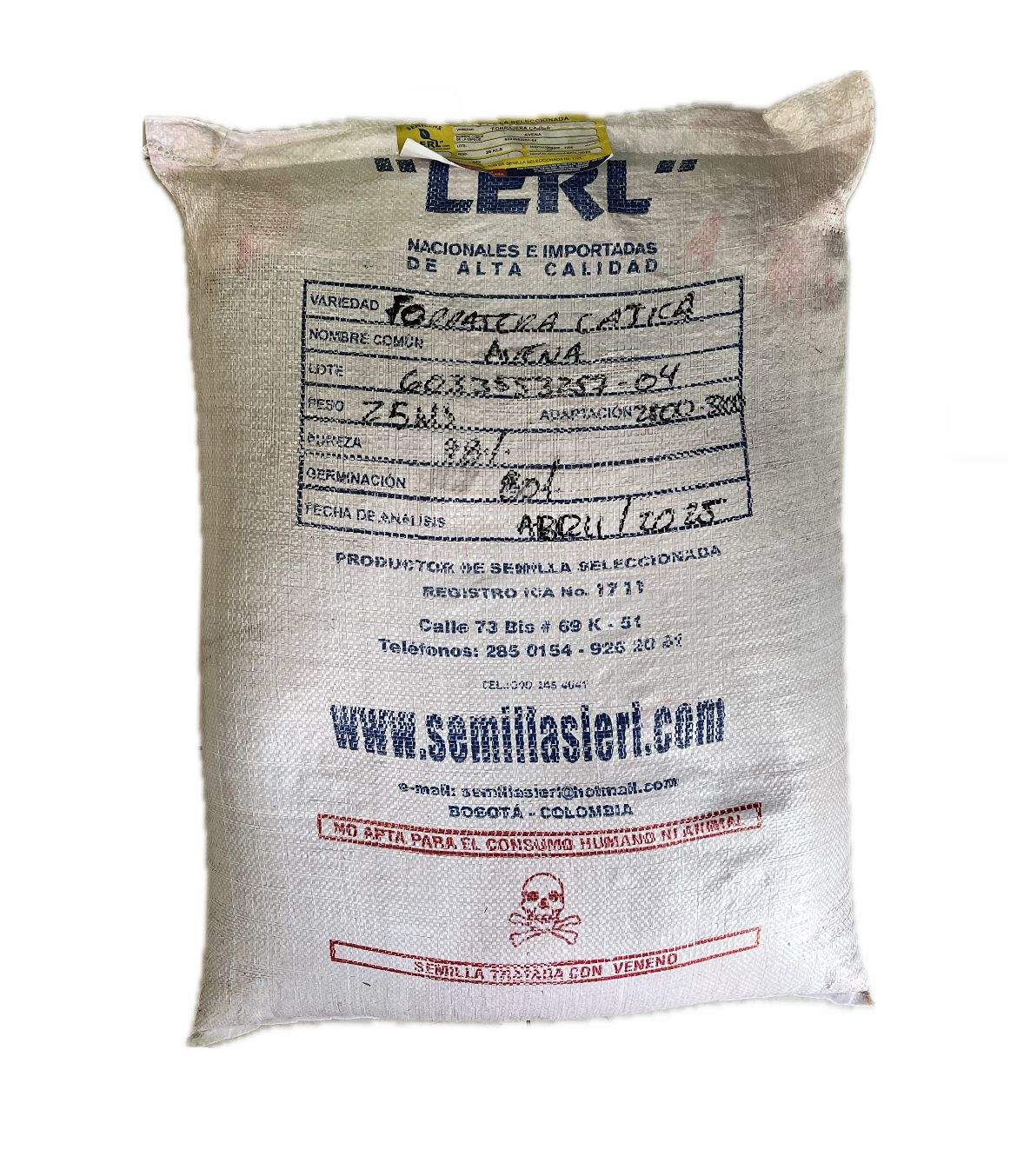 SEMILLA PASTO AVENA CAJICA FORRAJERA X 25 KG