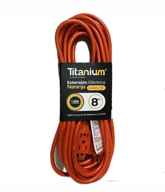 EXTENSION ELECTRICA NARANJA 8 MTS