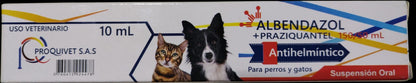 ALBENDAZOL PRAZICUANTEL PROQUIVET MASCOTAS