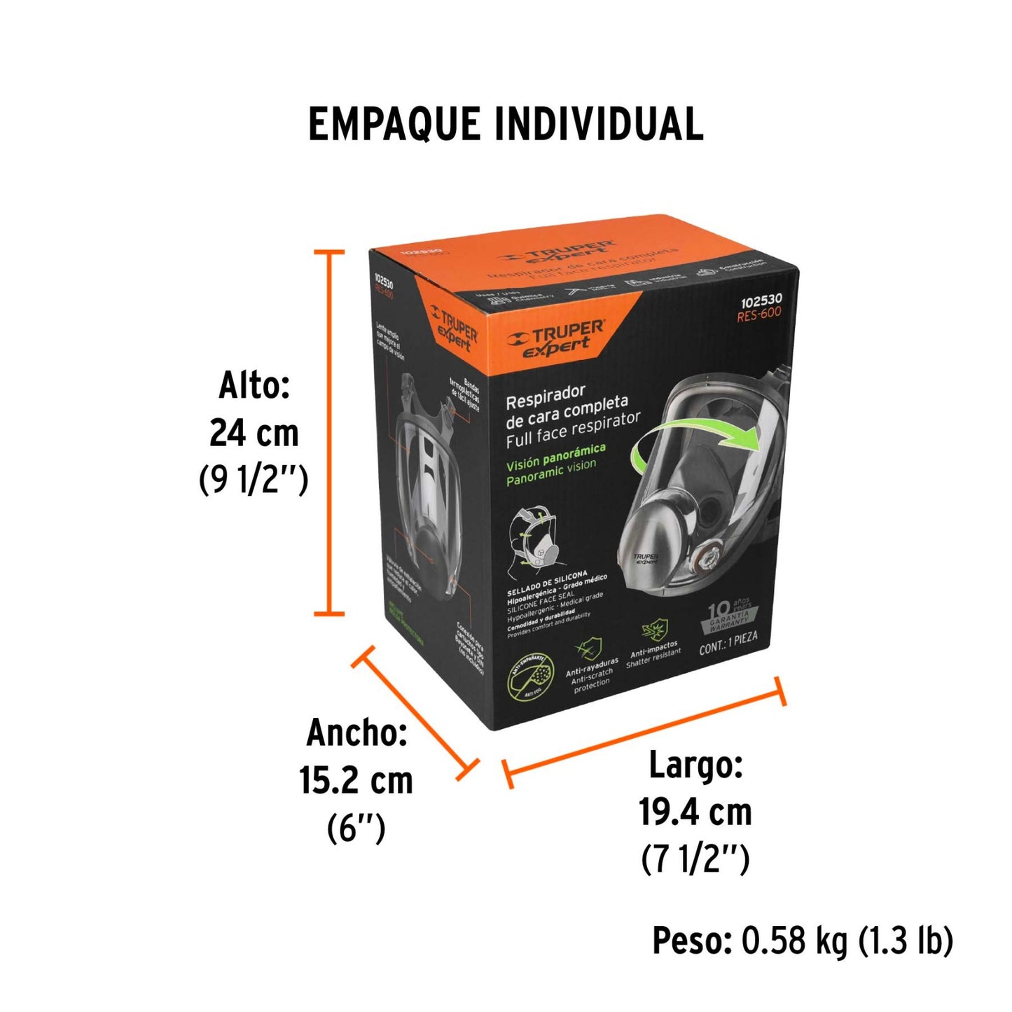 RESPIRADOR DE CARA COMPLETA TRUPER 102530