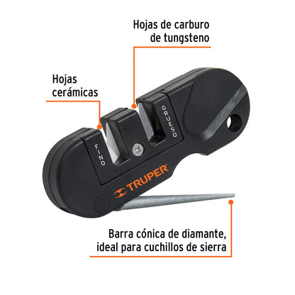 AFILADOR DE CUCHILLOS, DE BOLSILLO TRUPER 14016