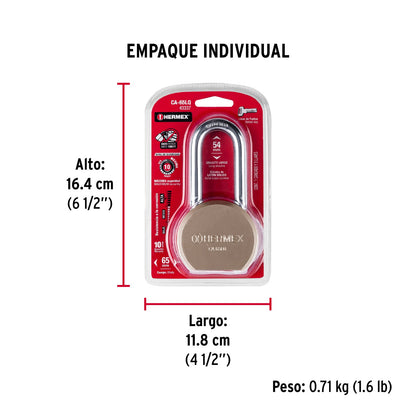 CANDADO DE ACERO REDONDO 65 MM 43337