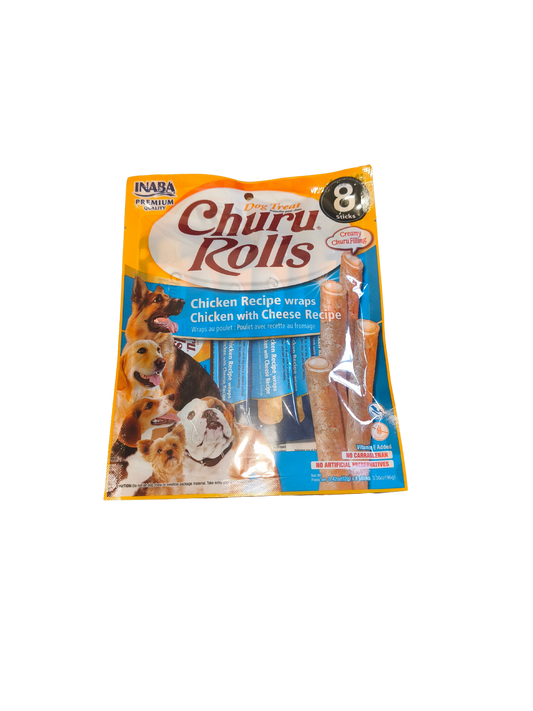 CHURU PERRO ROLLS POLLO Y QUESO 8 UNI X 96 GR