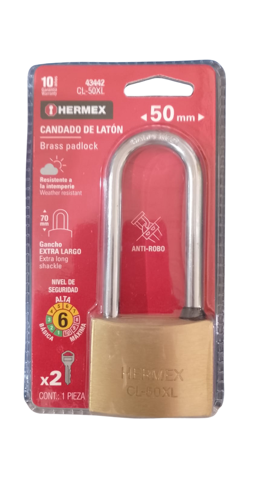 Candado de latón con gancho 43442