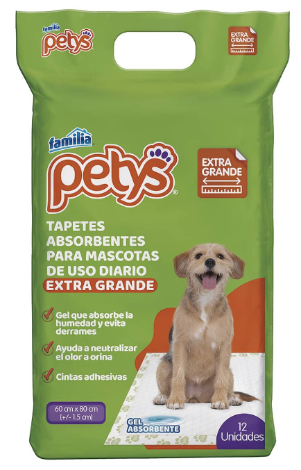 TAPETE ABSORBENTE EXTRA GRANDE PETYS x 12 uni