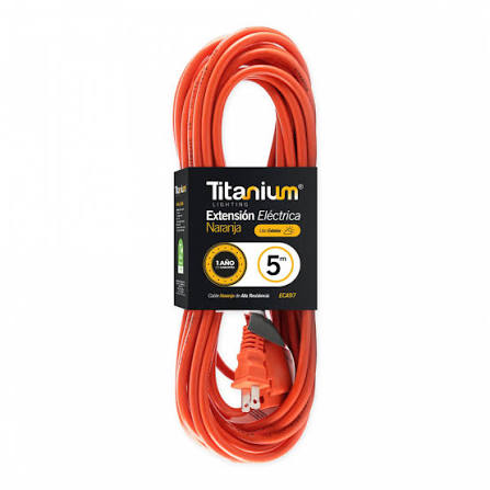 EXTENSION ELECTRICA NARANJA 5M TITANIUM