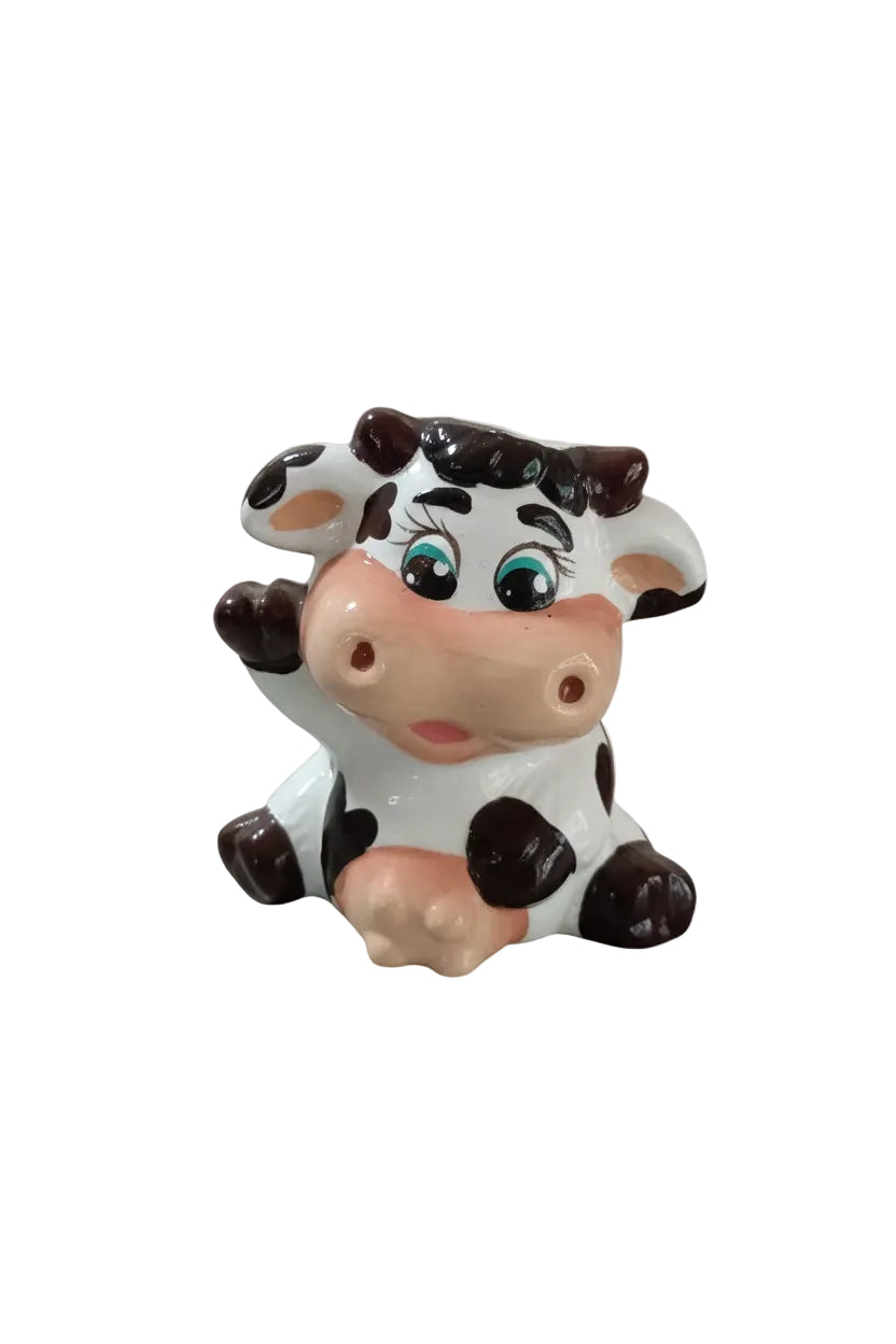 Matera en cerámica mediana en forma de vaca