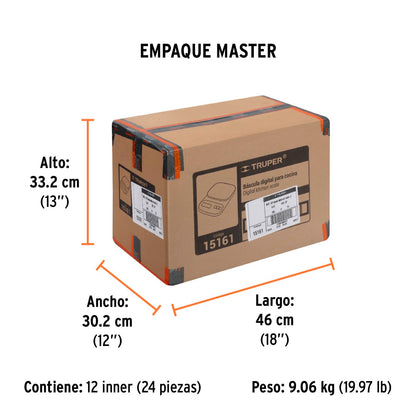 BASCULA DIGITAL BASE PLASTICA 5 KG 15161