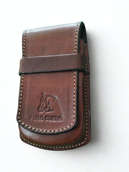 Estuche para navaja económico en cuero ancho