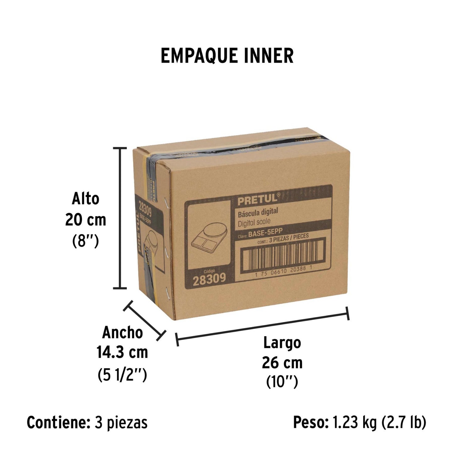 BÁSCULA ELECTRONICA 5KG 28309 PRETUL