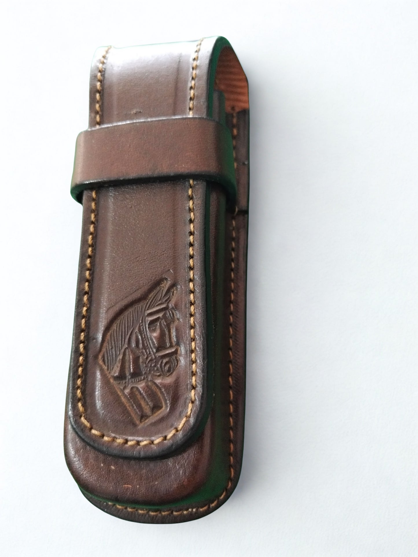 Estuche caballito en cuero para navaja