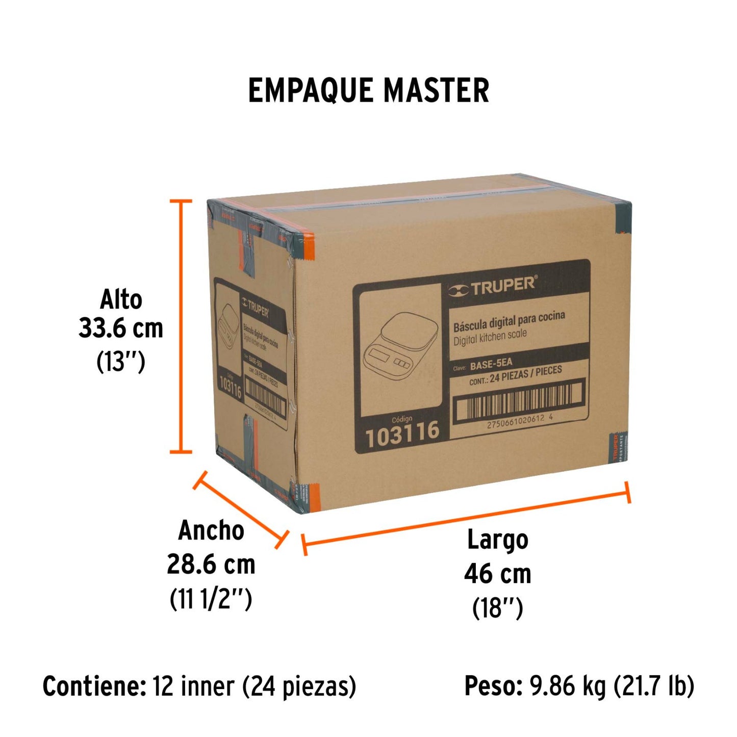 BÁSCULA ELECTRONICA 5KG 103116 TRUPER