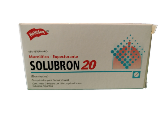 SOLUBRON 20 MG X 30 TAB (EXPECTORANTE)